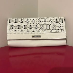 White Guess Clutch
